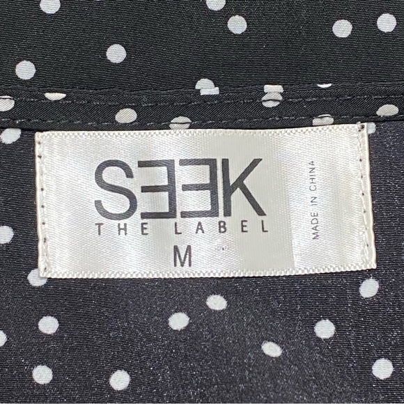 Seek the Label Polka Dot V-Neck Romper Black White Retro Style Size Medium - Picture 3 of 6